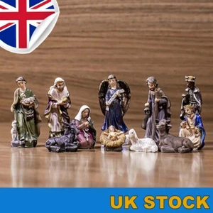 Christmas Manger Set Ornament Nativity Scenes Religious Nativity Resin Ornament - Picture 1 of 10