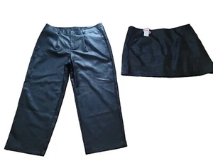 NWT Cider Shein Sz. 4XL Women's Plus Black Faux Leather Pants Skirt LOT OF 2 - Picture 1 of 8