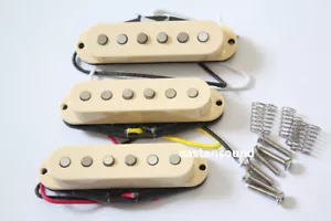 Artec Alnico 5 Single Coil Strat Pickup Set Cream Cover From Korea - Picture 1 of 3