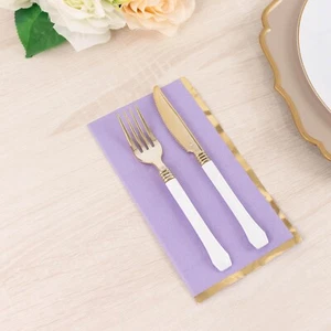 LAVENDER 50 Soft 2 Ply Dinner Paper NAPKINS Foil Edge Party Events Decorations - Picture 1 of 8