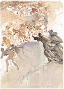 SALVADOR DALI ARCHIVES AUTH. - PURGATORY 25 "The Lustful" Dante's Divine Comedy - Picture 1 of 6