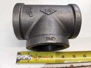 SCI 2" x 2" x 2" Tee Class 150 Female NPT 5P483 Malleable Iron Low Pressure NeW - Picture 1 of 3