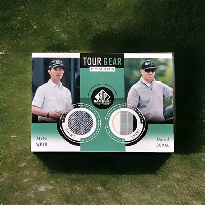 2013 DAVID DUVAL Upper Deck 3 COLOR PGA TOURNAMENT WORN DUAL PATCH Shirt - Image 1 of 3