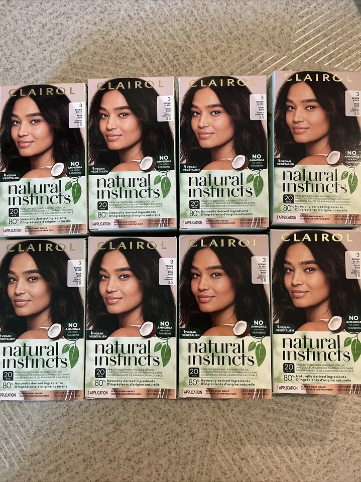 2 Clairol Natural Instincts Hair Color 3 Brown Black