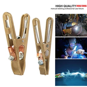 Copper Earth Ground Cable Clip Welding Manual Welder Electrode Clamp 260A/500A - Picture 1 of 14