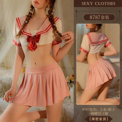 Sexy Vestido Universitario Lencería Escuela Niña Cosplay Disfraces Estudiante Marinero Uniforme Foto 1 de 4