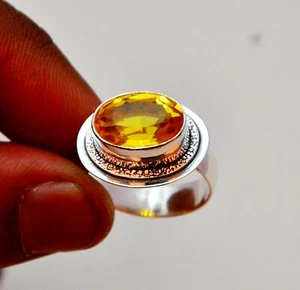 Golden Topaz Ring ,Vintage Style Ring,925 Sterling Silver Ring'' - Picture 1 of 3