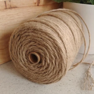 6-PLY 4mm Natural Jute Hessian Twine Cord String Ribbon DIY Decor Macramé 200m - Picture 1 of 4
