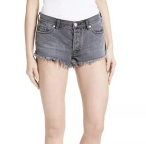 FREE PEOPLE Womens NEW Distressed Cut Off Shorts SIZE 31 Button Fly Raw Edge - Picture 1 of 8