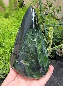 Natürlicher Serpentin poliert Trommel/Freeform aus Pakistan Kristall 1254g 20x12cm - Bild 1 von 12
