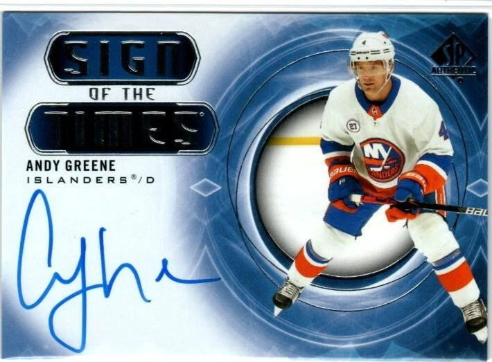 2020-21 SP AUTHENTIC ANDY GREENE SIGN OF THE TIMES AUTO #SOTT-AG UPPER DECK - Image 1 of 1