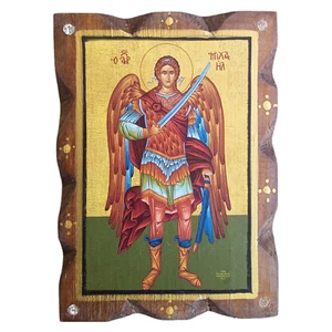 Archangel Michael handmade small wood orthodox icon - Picture 1 of 5