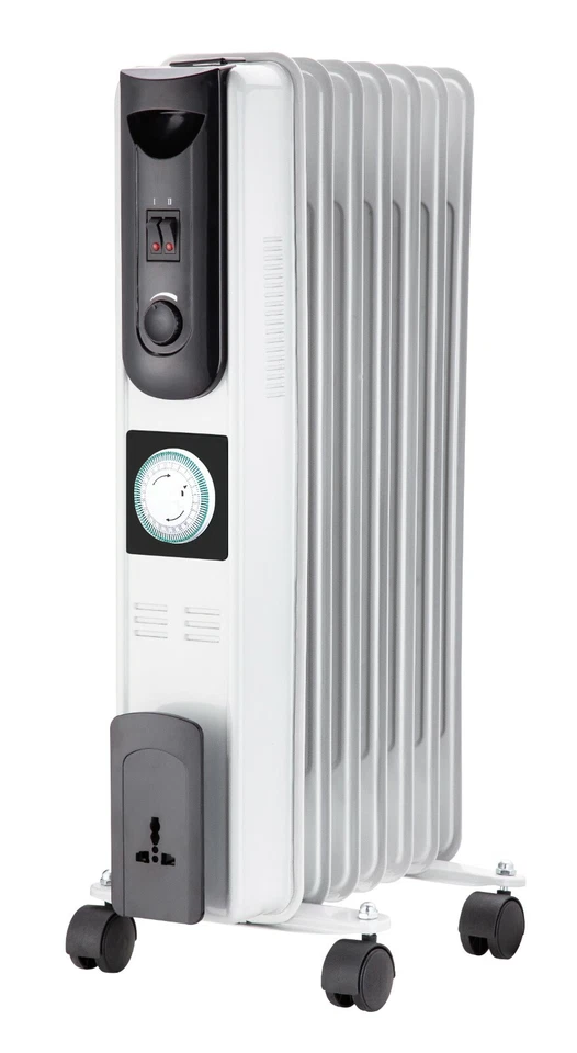 Ultramax 1500w 7 Fin Oil Filled Heater With 24 Hour Timer & 3 Heat Setting