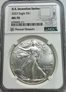 2023 American Silver Eagle U.S. Invention Series Personal Computer NGC MS 70 - Picture 1 of 4