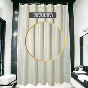 Fabric Shower Curtain 72x72" Hotel Quality Washable with 12 Hooks for Bathroom - Picture 1 of 1
