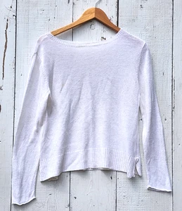 Eileen Fisher Women's White 100% Linen Long Sleeve Sweater Sz M / L - Picture 1 of 3