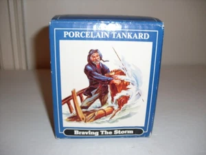 New Vintage  Norman Rockwell   " BRAVING THE STORM"  12oz  Porcelain Tankard - Picture 1 of 9