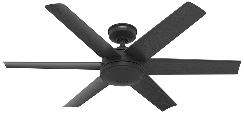 52" Hunter Jetty Matte Black WeatherMax Outdoor Fan with Wall Control - Image 1 of 1