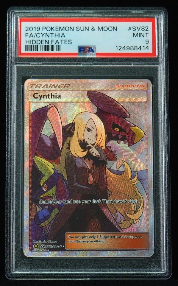 Cynthia SV82 PSA Mint 9 Hidden Fates Trainer Pokemon Card - Image 1 of 3