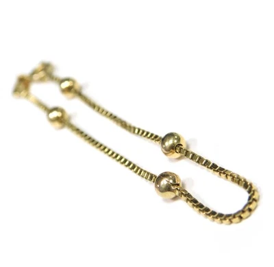 Pulsera de cadena de caja de oro de 10K - 6,5" Foto 1 de 4