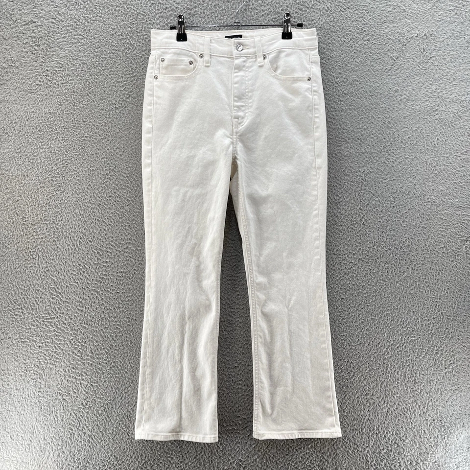 Pantalones de mezclilla Club Monaco para mujer 27 blancos The Kick Crop cómodos informales preppy Foto 1 de 4