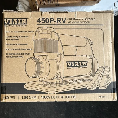 VIAIR 450P-RV Automatic Portable Air Compressor Kit, 150 PSI RV, Truck, Jeep SUV - Image 1 of 4