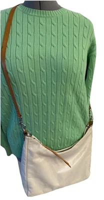 "Bolso de mano Hobo International bandolera de cuero blanco cremoso 10x14-total L32""" Foto 1 de 4
