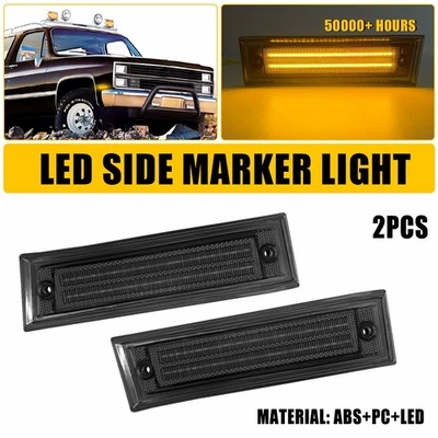LED Side Marker Lights For GMC Suburban K5 Jimmy 1981-1991 Signal Blinker Lamps - Image 1 of 4