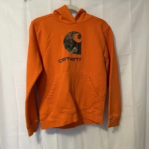 Carhartt Youth LG (14-16) Orange Hoodie Camo Logo  - Picture 1 of 9