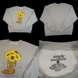Simply Southern Sweatshirt Damen 2XL XXL grau Sonnenblumen Bienenkind Animal Print - Bild 1 von 8