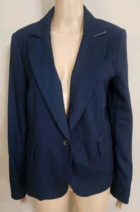 Banana Republic Woman's  Blazer Size 12 Navy Blue Single Button - Picture 1 of 6