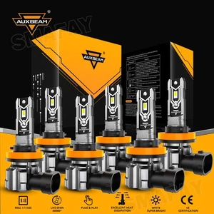 AUXBEAM LED Headlight High Low Fog Light White For Chevy Impala Malibu 2006-2012 - Picture 1 of 12