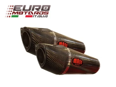 Moto Guzzi V11 Sport 99-05 MassMoto Exhaust Terminals Oval Carbon Approved - Image 1 of 2