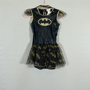 Rubie's Batman black/yellow sleeveless with cape costume dress up dress Girls M - Picture 1 of 9