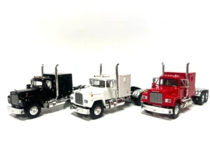 DCP / FIRST GEAR 1/64 SCALE GEAR MACK R FLAT TOP TRIO SET, BLACK WHITE & RED - Picture 1 of 7