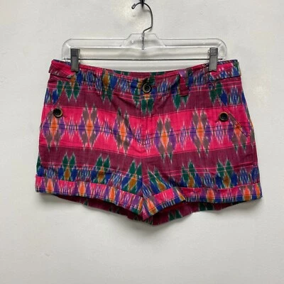 HEI HEI Pink Multi Buttons Casual Slash Pockets Cotton Mid Rise Chino Shorts 6 Foto 1 de 4