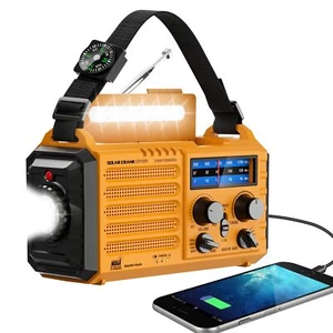 Emergency Radio with NOAA Weather Alert, Portable Solar Hand Crank AM/FM Radi... - Picture 1 of 7