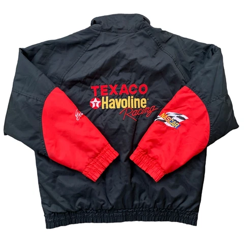 Vintage Texaco Havoline Racing Ernie Irvan Checkered Flag Sports Sz XL Red Black Cover