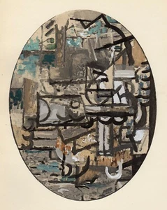 Great Limited GEORGES BRAQUE 1929 Pochoir "Composition Cubist" FRAMED Signed COA - Picture 1 of 2