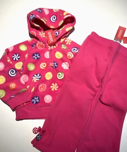 NWT Gymboree 2008 CANDY SHOPPE 2pc Set Fuchsia Pink Microfleece Hoodie & Pants 4 - Picture 1 of 7