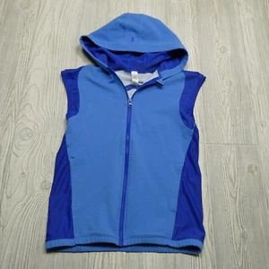Ivivva Basketball Warm Up Hoodie Girls Size 14 Blue Full Zip Sleeveless Vented - Picture 1 of 8