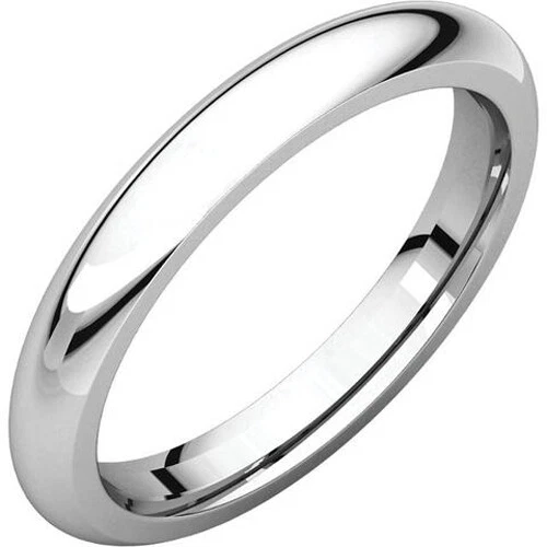 3mm Solid Platinum 950 Plain Dome Half Round Comfort Fit Wedding Band Ring New - Image 1 of 1