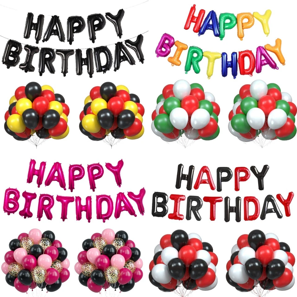 BIRTHDAY BALOONS BUNTING BANNER Balloons LETTER HANGING  PARTY DECORATION BALON - Image 1 of 4