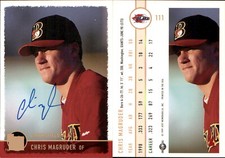 Chris Magruder Signed 1999 Just #111 Card Bakersfield Blaze Auto AU
