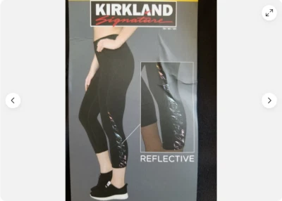 Kirkland Signature Mujer Reflectante Fitness Wear Leggings (Negro, PEQUEÑO) NUEVO CON ETIQUETAS Foto 1 de 3