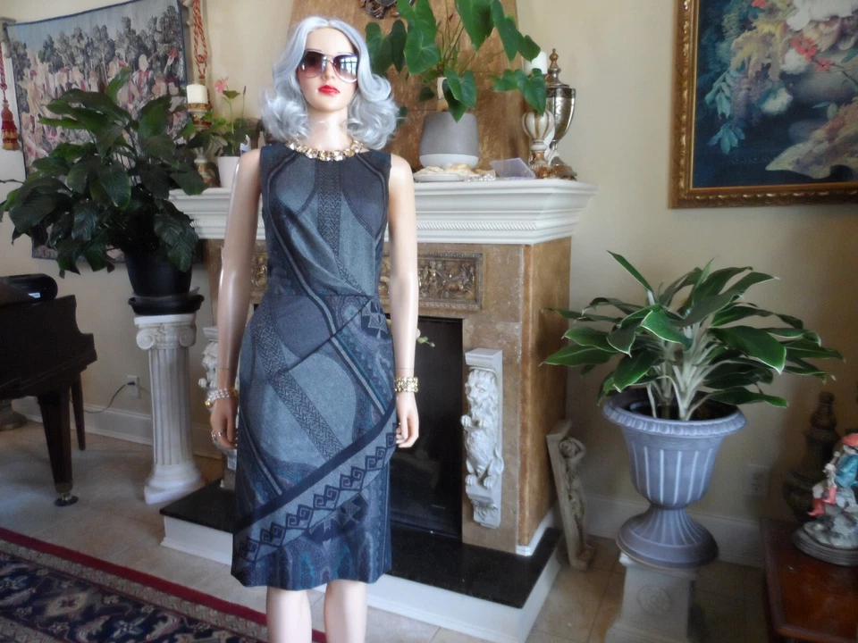 Vestido Vaina Etro Negro Multicolor Mezcla Lana Sin Mangas Talla IT 42 - US 6 Foto 1 de 4