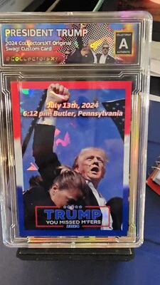 President Donald J. Trump Badass USA Red White Blue ACEO - Image 1 of 2