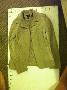 American Eagle Womens  Beige Leather Winter coat size Small - Picture 1 of 3