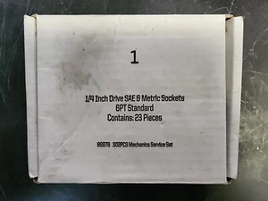 Craftsman 1/4 Inch Drive SAE & Metric Sockets 6PT Deep - 23pc SET - Bild 1 von 2