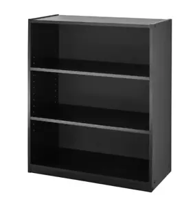 3-Shelf Bookcase with Adjustable Shelves, True Black Oak - Picture 1 of 6